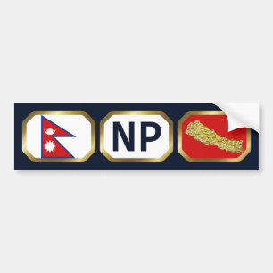 Nepal-Flagge-Karte-Code-Aufkleber Autoaufkleber