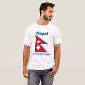 Nepal-Flagge + Karte + Text-T - Shirt (Vorne ganz)