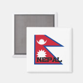 Nepal-Flagge Magnet (Vorderseite/Rückseite)