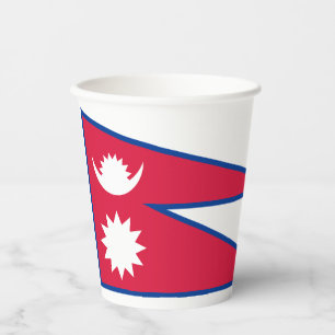 Nepal-Flagge Pappbecher