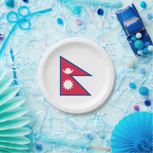 Nepal-Flagge Pappteller (Party)