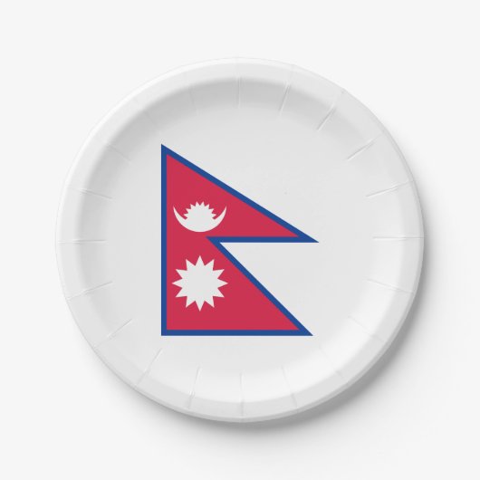 Nepal-Flagge Pappteller (Vorderseite)
