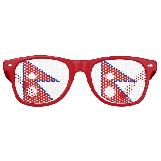 Nepal-Flagge Partybrille (Vorderseite)
