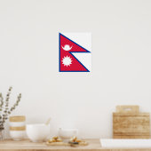 Nepal-Flagge Poster (Küche)
