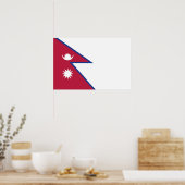 Nepal Flagge Poster (Küche)