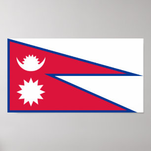 Nepal-Flagge Poster