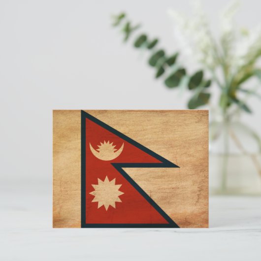 Nepal-Flagge Postkarte (Stehend Vorderseite)