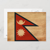 Nepal-Flagge Postkarte (Vorne/Hinten)