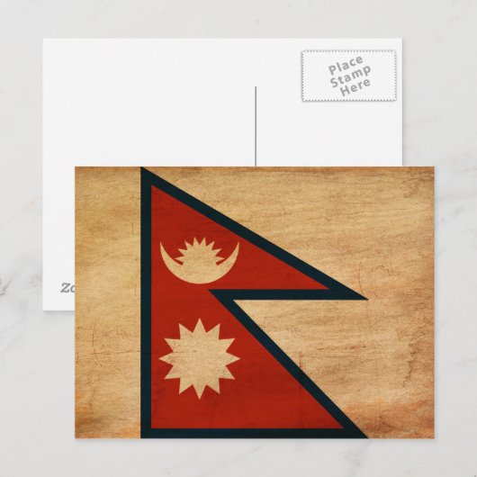 Nepal-Flagge Postkarte (Vorne/Hinten)