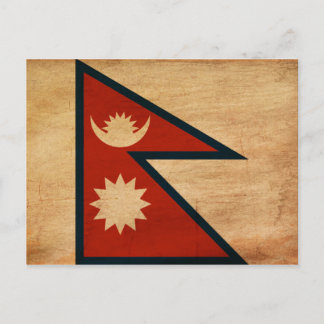 Nepal-Flagge Postkarte