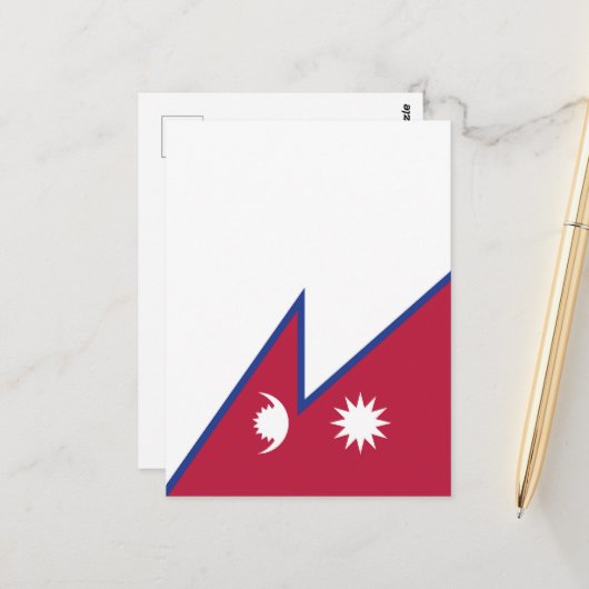 Nepal Flagge Postkarte (Vorderseite/Rückseite Beispiel)