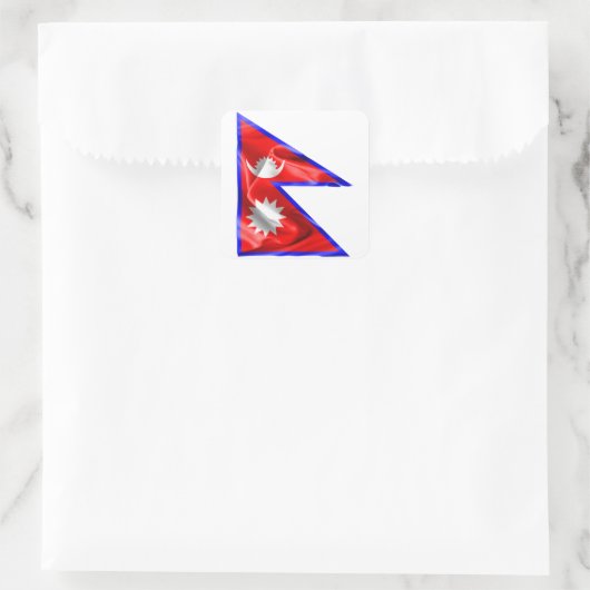 Nepal-Flagge Quadratischer Aufkleber (Tasche)