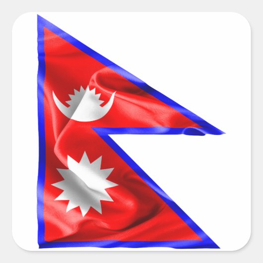 Nepal-Flagge Quadratischer Aufkleber (Vorderseite)