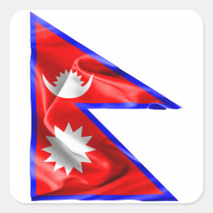 Nepal-Flagge Quadratischer Aufkleber