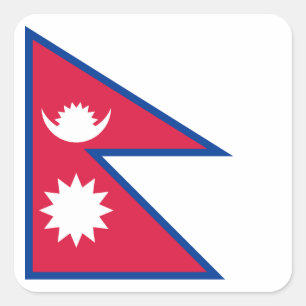 Nepal-Flagge Quadratischer Aufkleber