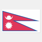 Nepal-Flagge Rechteckiger Aufkleber (Vorderseite)