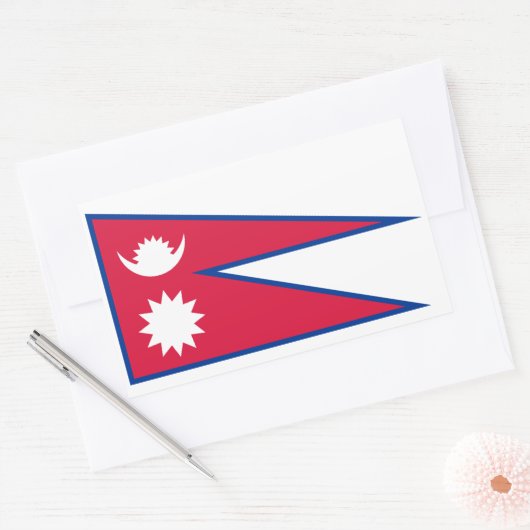 Nepal-Flagge Rechteckiger Aufkleber (Umschlag)