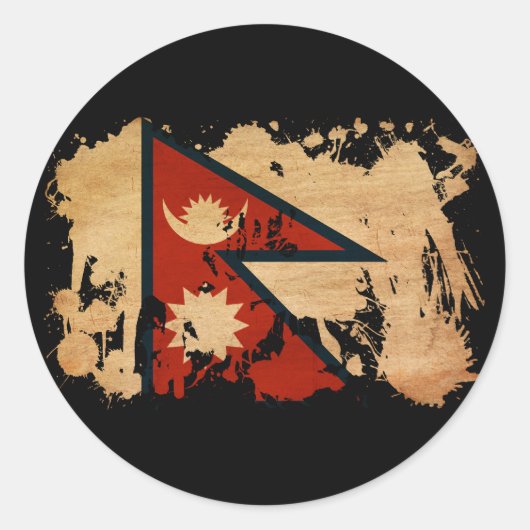 Nepal-Flagge Runder Aufkleber (Vorderseite)