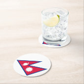 Nepal-Flagge Runder Pappuntersetzer (Vor Ort)