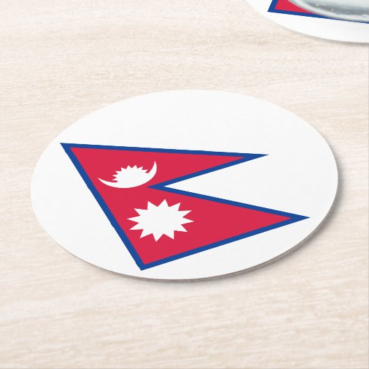 Nepal-Flagge Runder Pappuntersetzer (Angewinkelt)