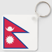 Nepal-Flagge Schlüsselanhänger (Rückseite)