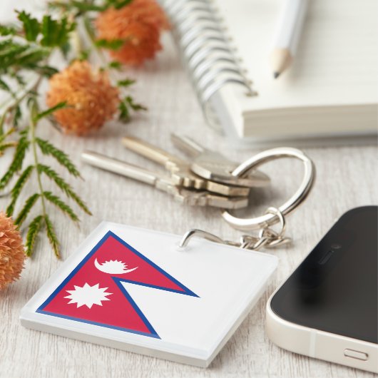 Nepal-Flagge Schlüsselanhänger (Vorderseite rechts)