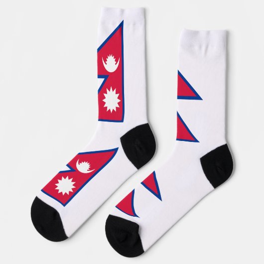 Nepal-Flagge Socken (Linkes Detail)