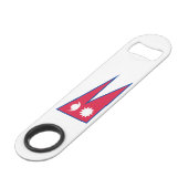 Nepal-Flagge Speed Flaschenöffner (Rückseite Schrägansicht)