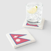 Nepal-Flagge Steinuntersetzer (Seitenansicht)