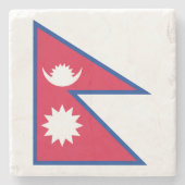Nepal-Flagge Steinuntersetzer (Vorderseite)