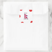 Nepal-Flagge und nepalesisches Sprachdesign Quadratischer Aufkleber (Tasche)