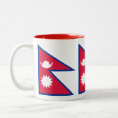 Nepal-Flagge Zweifarbige Tasse (Links)