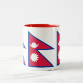 Nepal-Flagge Zweifarbige Tasse (Mittel)