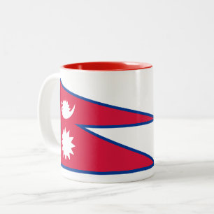 Nepal-Flagge Zweifarbige Tasse