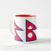 Nepal-Flagge Zweifarbige Tasse (Vorderseite Links)