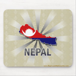 Nepal-Flaggen-Karte 2,0 Mousepad