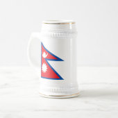 Nepal-Flaggen-Tasse Bierglas (Vorderseite Links)