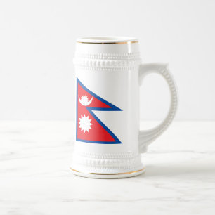 Nepal-Flaggen-Tasse Bierglas