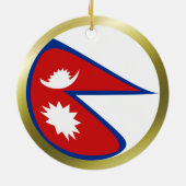 Nepal-Flaggen-Verzierung Keramik Ornament (Hinten)