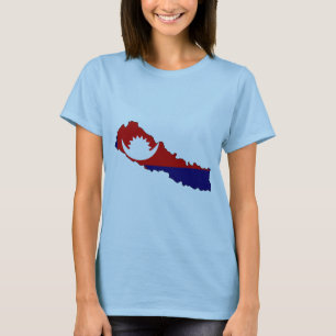 Nepal-Flaggenkarte T-Shirt