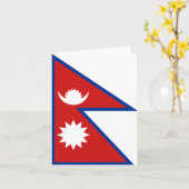 Nepal-Flaggennotecard Karte (Gelbe Blume)
