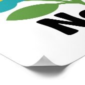 Nepal Flower Market Teal Blossom & Green Leaf Poster (Ecke)