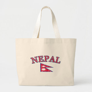 Nepal-Fußballentwurf Jumbo Stoffbeutel