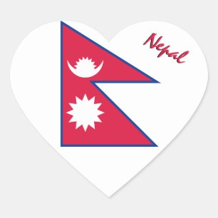 Nepal Heart Sticker, Patriotische nepalesische Fla Herz-Aufkleber