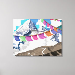 Nepal Himalaja Gebetsflaggen Reiseplakat Leinwanddruck