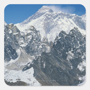 Nepal, Himalaya, Blick auf den Mt Everest aus Goky Quadratischer Aufkleber