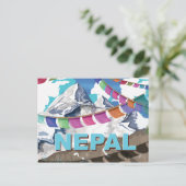 Nepal Himalayan Gebet Fahnen Reiseplakat Postkarte (Stehend Vorderseite)
