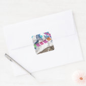 Nepal Himalayan Gebet Fahnen Reiseplakat Quadratischer Aufkleber (Umschlag)