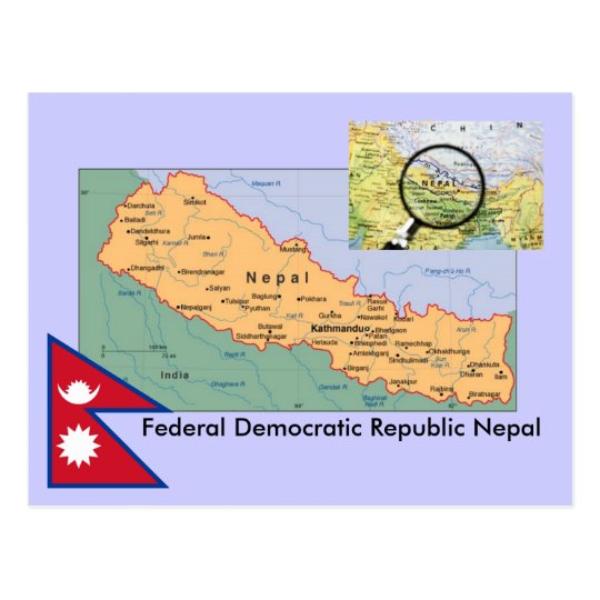 Nepal Karte Postkarte Zazzle De