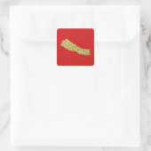 Nepal-Karte Quadratischer Aufkleber (Tasche)